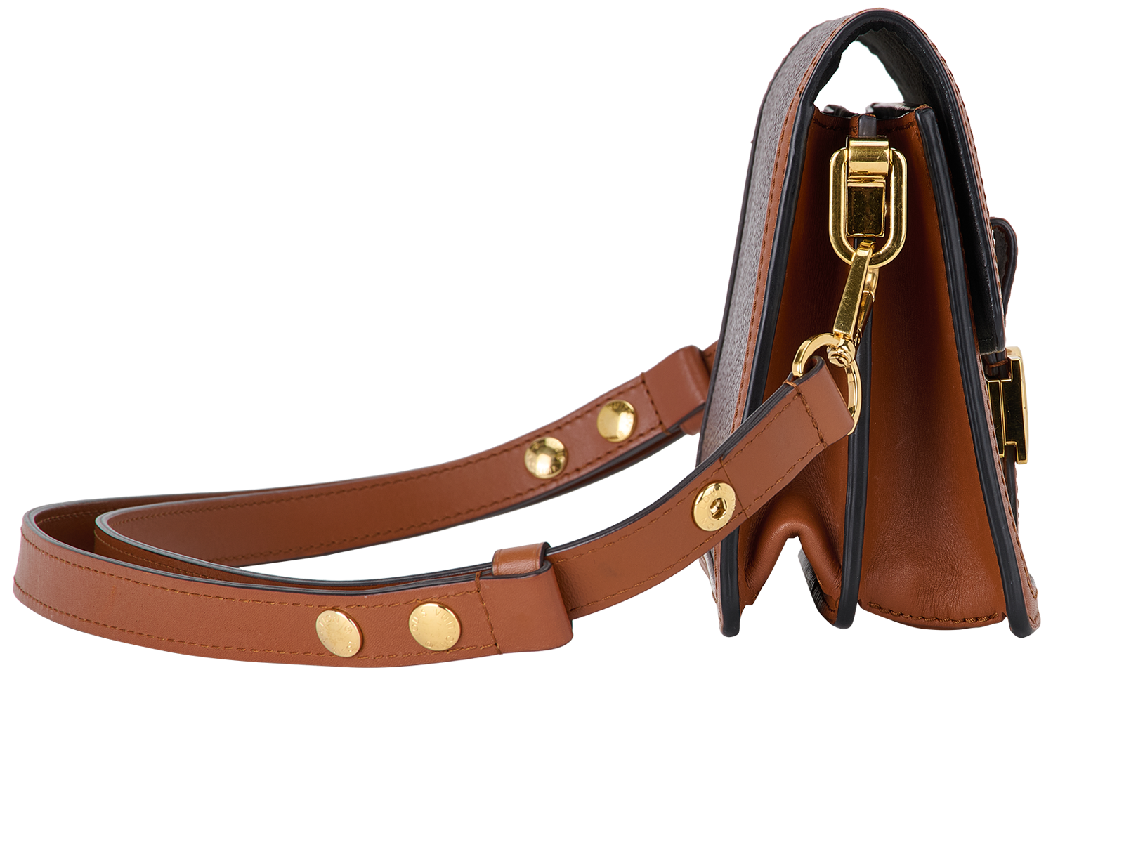 Mini Dauphine, &pound;1,200, Handbags, Brown/White, Leather, Side view